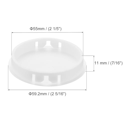 Image of MECCANIXITY 64PCS 55mm /2.17 inch White Plastic Hole Plugs, Flush Type Panel Hole Plugs Insert End Caps for Locking Hole Tubes Furniture Cabinet