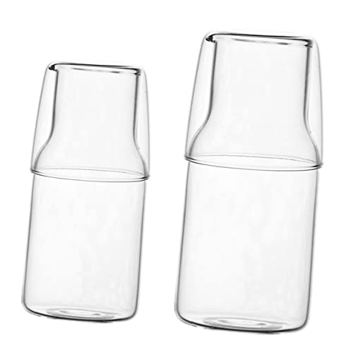 Gatuida 2 Sets Cooling Kettle for Bedroom of Glass Carafe and Cup Convenient Water Carafe for Drinking Bedside Water for Cold