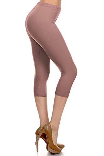 Image of Leggings Depot Women's High Waist Leggings Soft 1 inch Waistband Solid Pants - Regular, Plus, 1X3X, 3X5X