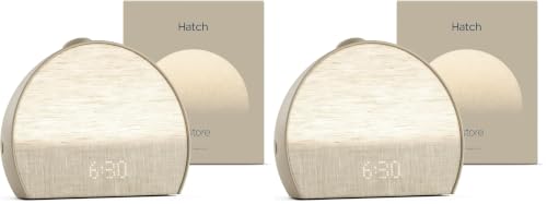 Image of Hatch Restore 3 Sunrise Alarm Clock, Sound Machine, Smart Light (Greige) - White Noise, Screen-Free Sleep Routine (Pack of 2)