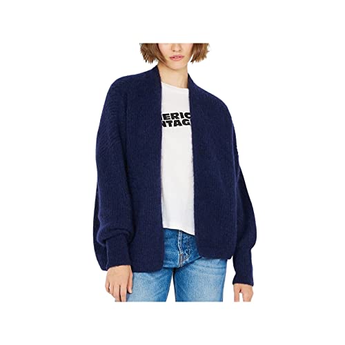 American Vintage Strickjacke East mit Alpakawolle XS-S Blau