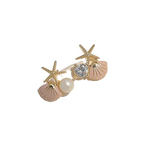 Boucles d'oreilles étoile de mer et perles d'imitation pour femmes