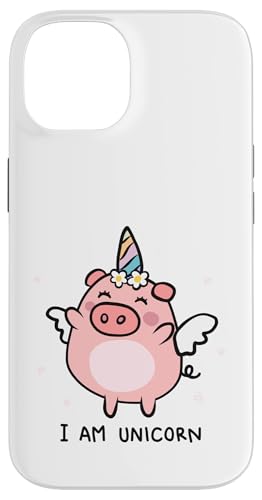 Funny I am a Unicorn Pigs Can Fly ���j�R�[�� �K�[���Y ���f�B�[�X �����Y �X�}�z�P�[�X iPhone 14 �p
