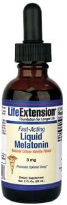 Life Extension Fast-Acting Liquid Melatonin, Natural Citrus-Vanilla Flavor 3mg, 2 fl oz
