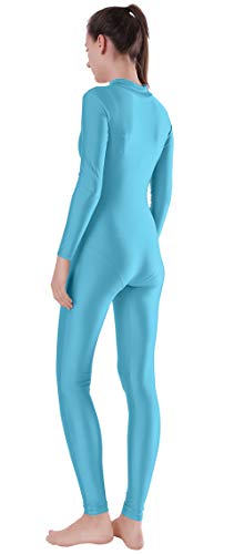 Image of speerise Women's Jumpsuits Long Sleeve Zipper Turtleneck One Piece Bodycon for Yoga Clubwear