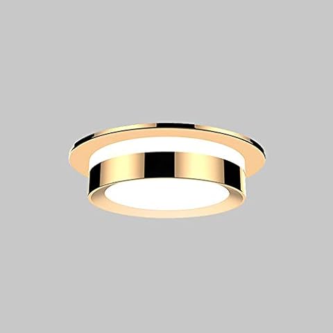 Qiqioog Foco Empotrado LED de Cristal Dorado Cover