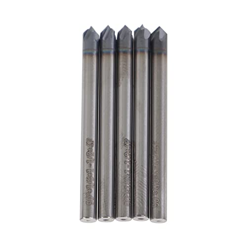 Image of 1 /8 Inch Milling Cutter 4 Slot Carbide End Milling Cutter Applicable to Aluminum Cutting Non-Ferrous Metal Up-Cutting CNC Spiral Milling Cutter Bit 5 Pieces