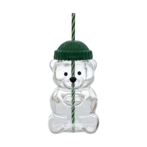 Image of Bear Glass Cup Drink Bottle Adorable Drinking Cup for Kitchen Party Home Bar