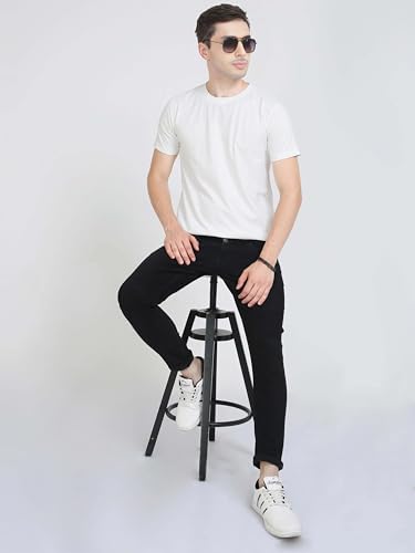 Image of Men's Plain Cotton Crew Neck T-Shirt Regular Fit Short Sleeve Tee