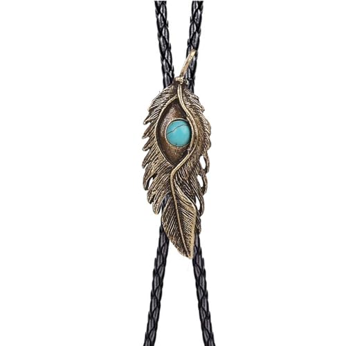 Image of Cowboy Bolo Tie for Men, Vintage Cow Skull Bolo Tie Necklace Native American Necktie for Men Women