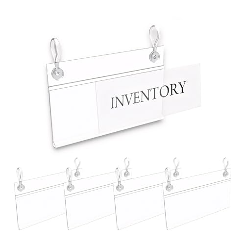 Muka 100 Pcs Wire Shelf Label Holder Double Hanging Buckle Plastic Retail Price Hang Tag for Supermarket Warehouse 3.15