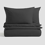 MAGNA COLLECTION Single Duvet Cover Set - Hotel Quality Bedding Set (135x200cm) with Matching Pillowcase - Soft Brushed Microfibre Polyester Duvet Cover (Charcoal Grey, Single)