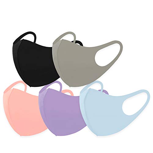 ExcÜsed LUX 3D 5 Pack! Face Protective Adult Fashion Covering, Reusable, Washable, Breathable (5 Color Variety Mix C)