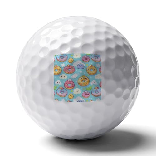 Cute Donuts Cartoon Custom Golf Ball Soft Practice Golf Balls Performance Distance and Speed for Indoor Outdoor