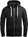 Produktbild Grin&Bear Hoodie Herren Sweatshirt mit Reißverschluss GEC604 Schwarz XL