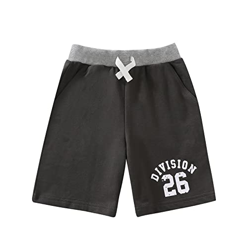 Glash Kids Big Boys Cotton French Terry Pull On Jogger Shorts, 3-Pack, Grey, Size 10-12 Large #TOP3
