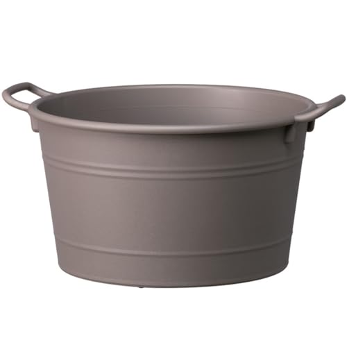 ITANSE コージーバスケット 25型 グレー 2個セット【用途で選べる鉢・用品】ブリキのようなデザインがかわいい&取っ手付きで使いやすい!寄せ植えにちょうど良いバスケット。デザインも良いですが「くすみカラー」の色合いがとても良く、どんな場所に置いても合