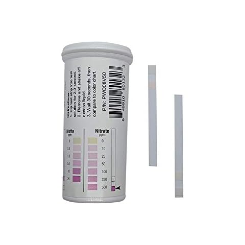 Nitrite 0-25 ppm, Nitrate 0-500 ppm Two Pad Test Strip [Vial of 50 Strips] Cover