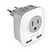 European Plug Adapter, VINTAR International Power Adaptor with 2 USB Ports,2 American Outlets- 4 in 1 European Plug Adapter for France, German, Greece, Italy, Israel, Spain (Type C)