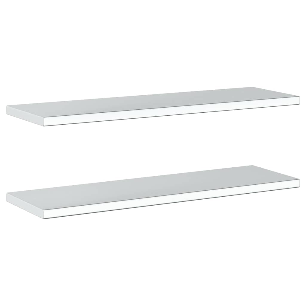 Półki ścienne 2 szt. 100 x 30 cm srebrne stal szlachetna regał wiszący nie zajmuje dużo miejsca, wysoka obciążalność, do salonu, sypialni, biura, kuchni, do stylowego przechowywania i dekoracji