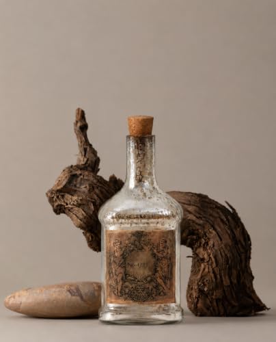 Image of Decor de Maison Handcrafted Antique Glass Legacy Decorative Bottle (Silver) | Vintage Table Decor Showpiece for Living Room, Office Desk, Centre Table & Dining Table | 9.5 Inch Height