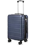 YOETEY Carry On Luggage for Airplanes - Lightweight Hard Shell Suitcase with Wheels (Blue, 20 Inch)