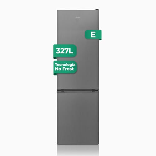 SVAN Frigorífico Combi 2 Puertas Inox SC2601ENFX. Capacidad 327 Litros, No Frost, Multi AirFlow, Puerta Reversible, Bajo Nivel Sonoro, Eficiencia Energética Clase E