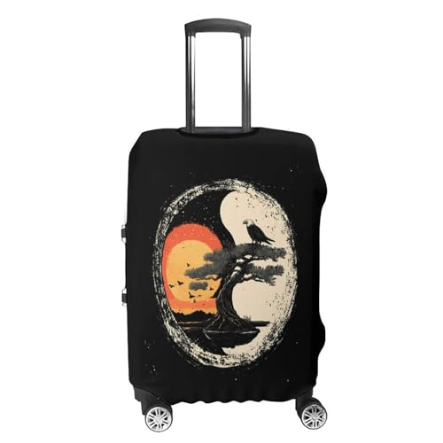 Yin And Yang Ea-gle Tree Travel Luggage Cover for Suitcase 19-32 Inches Elastic Washable Baggage Protector4