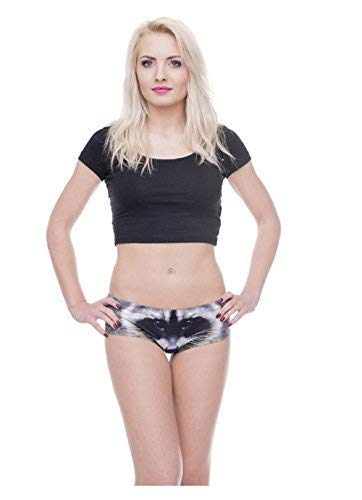Image of JINKAIJIA Women's Flirty Sexy Funny Naughty 3D Printed Animal Tail Underwears Briefs Gifts With Cute Ears