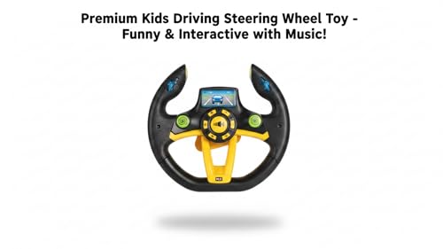 Image of Kids Driving Steering Wheel Funny Interactive Driving Wheel with Music (Black)
