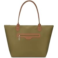 Terrae Haloise Women's Shoulder Travel Nylon Tote Bag with Zipper (Dark Green)