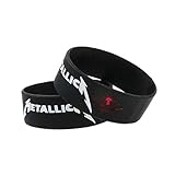 Material: Silikon ZJZ Grenzüberschreit Amazon Explosion Modelle Metal-Band Metallica Silikonarmband Rockmusik Festival Armband Album (Color : Black)