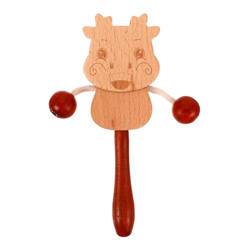 Yardwe Juguetes De sonajero cascabeles Juguete para bebés sonajero de mano de impresión de dibujos animados juguete de sonajero de mano de dibujos animados tambor de de madera