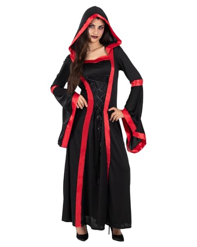 Funidelia Disfraz de vampiresa sacerdotisa para mujer, Incluye vestido con capucha   Traje para adultos para fiestas, Carnaval y Halloween   Talla M
