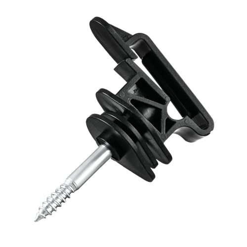 Fensmile Lot de 50 Isolateur Cloture Electrique, Isolateurs pour Rubans Larges jusqu'à 40mm et Cordes de 6mm - Idéal pour Poteaux en Bois, Piquet Cloture électrique