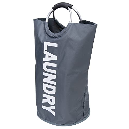 Mimo Style Cesto Com Alça Cinza para Roupas Sujas. Ideal para Lavanderia, Área de Serviço, Banheiro e Quarto. Impermeável e Ajuda a Inibir Odores, Feito com Material de Qualidade e Durável