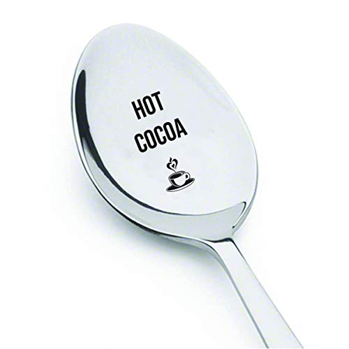 Hot Cocoa With Coffee Hot Chocolate Spoon For Stocking Stuffer Engraved Coffee Spoon Anniversary Unique Love Gift Coffee Lovers Gift Idea