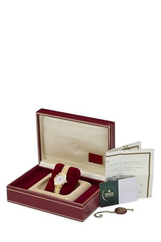 Pre-Loved Diamond 18K Gold Bark Datejust President 69288 26mm, White2