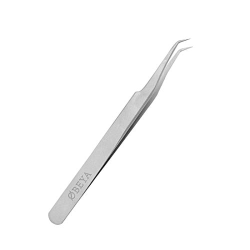 Eyelash Extension Tweezers for Individual and 3D 5D 6D Volume Lashes Curved Point Professional Stainless Steel Precision Lash Extension Tweezers