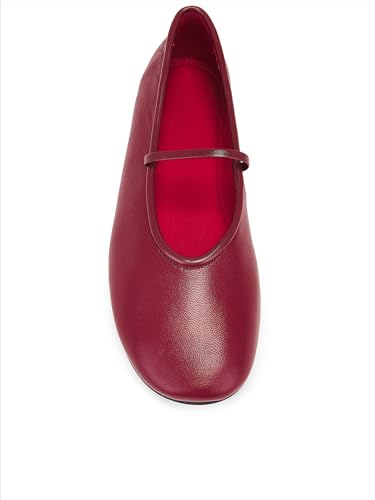 QIV Women's Mary Jane Flats Slim Comfortable Leather Square Toe Elastic Spaghetti Straps Casual Shoes.4