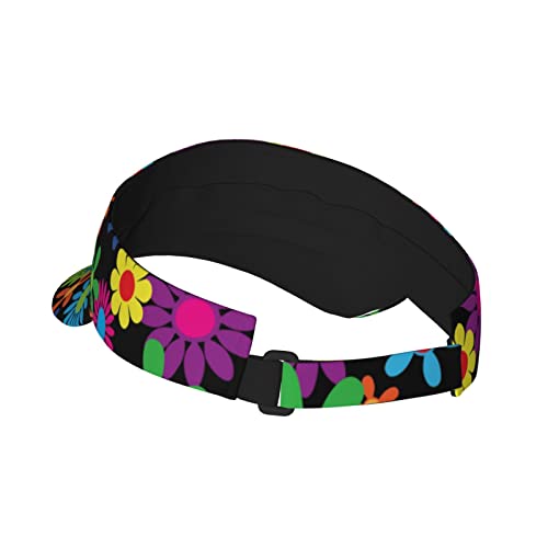 Hippie Flowers Sport Sun Visor Hats Twill Ball Adjustable Baseball Cap Ball Caps For Women And Men #TOP2