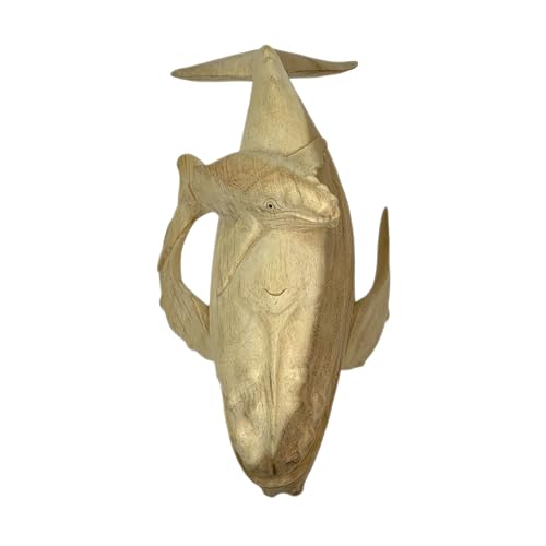 Estatua decorativa de madera tallada gloriosa ballena jorobada 20 in miniatura 2
