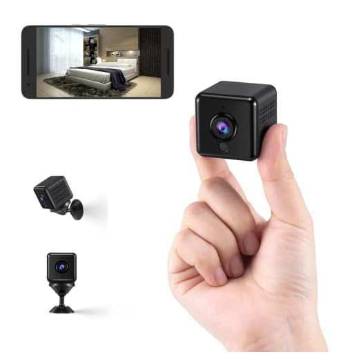 4K Mini Kamera Überwachungskamera innen WLAN Kamera Live Übertragung Handy APP WiFi IP Kamera Indoor mit Akku Kompakte Kleine Sicherheitskamera mit Bewegungsmelder Nachtsicht für Haustier Baby Alten