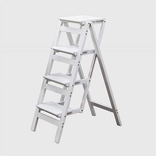 FALIYORS Portable Step Stool Ladder Stool Wooden Folding Stepladder Step Stool for Adults & Kids Kitchen Ladders Small Foot Stools Portable Shoe Bench/Flower Rack (Color : Brown, Size : 2 S