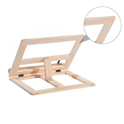 Support de lecture pour éviter le mal de dos avec hauteur réglable en bois beige