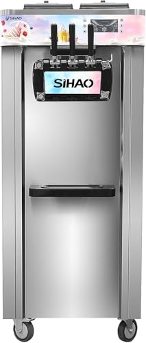 Speiseeisbereiter Stehende Kommerzielle Softeismaschine Eismaschine, 1400 W, 3-Geschmacksrichtungen, 2 x 6L Trichter, 2 x 1,5 L Zylinder, für Restaurantbars – Bild 3