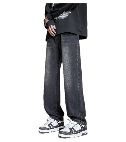 Pants Trousers Denim Versatile Wide Leg Casual Straight Jeans Men's Washed Comfortable Premium