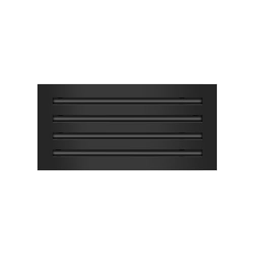 Image of BUILDMART - 18x8 Modern AC Vent Cover - Decorative Black Aluminum Air Vent - Standard Linear Slot Diffuser - Heating and Cooling Register Grille for Ceiling, Walls & Floors - Texas Buildmart