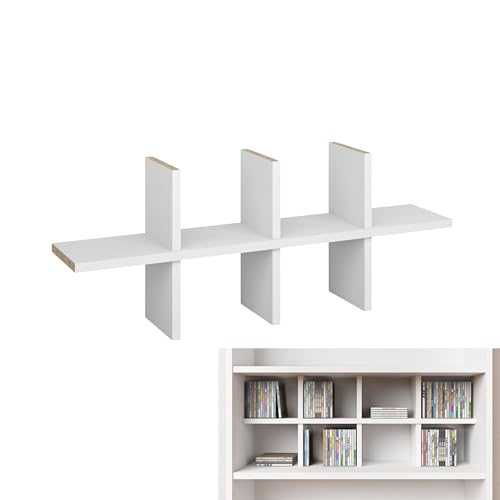 Superelch Billy Regal CD Einsatz | CD Fach | Regalkreuz, Fachteiler in Weiß | Bis zu 120 CDs pro Regalbrett | CD Storage | Billy CD Regal