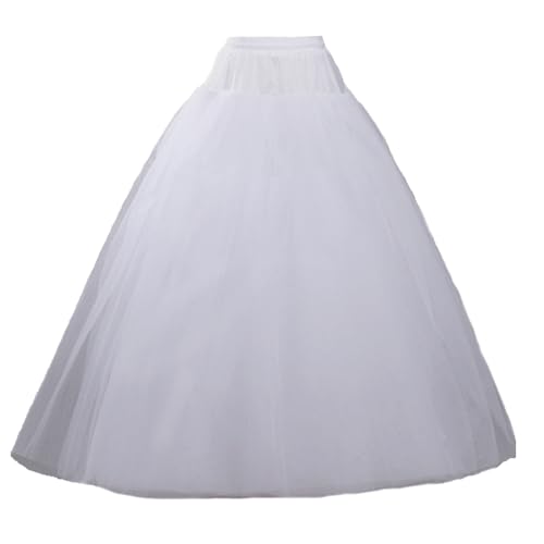Women's A-line 4-layer skirt Hoopless Petticoat Crinoline Underskirt White for wedding dress bride's ball dress